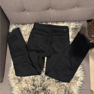 MOTHER insider crop step fray black jeans womens 25 not guilty excellent